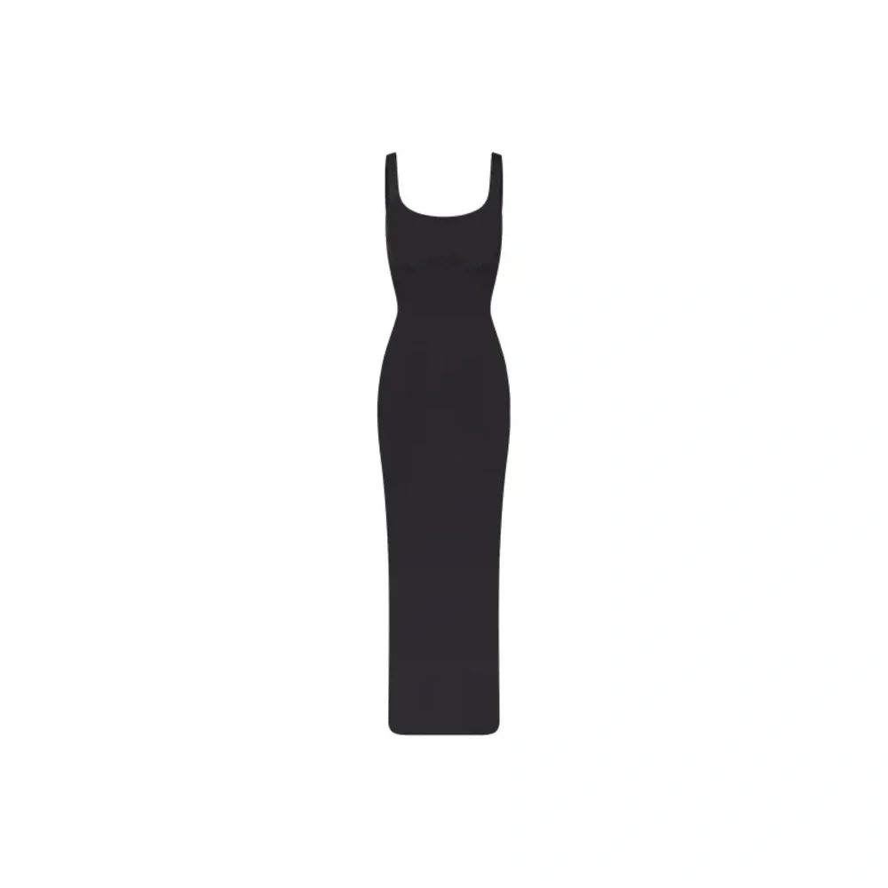 SKIMS Black Bodycon Maxi Dress Square Neck Sleeveless - Picture 4 of 7